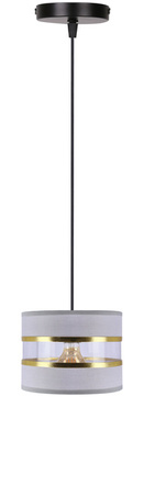 Lampa wisząca z abażurem Pandy nowoczesna czarna do jadalni E27