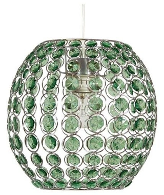 Lampa wisząca Rica kula glamour zielona pojedyncza do salonu E27