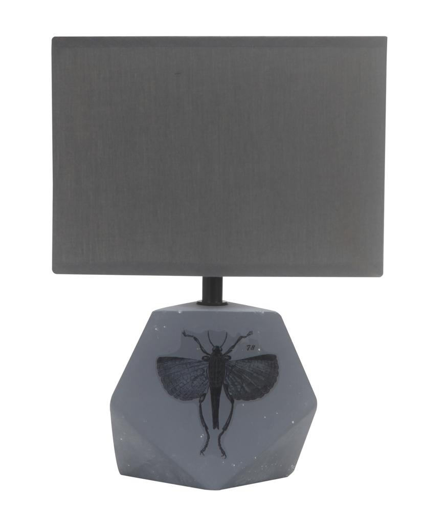Lampka nocna Animi szara z abażurem betonowa E14