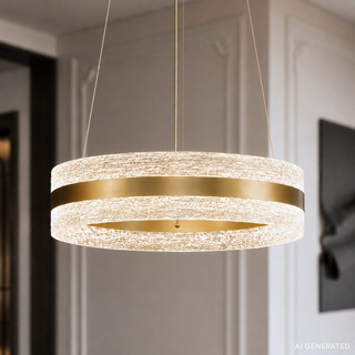 Lampa wisząca Castillo 40 złota do jadalni z kryształkami LED 24W zmienna barwa światła