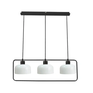 Lampa wisząca Zodiac potrójna nad stół metalowa czarna z białymi kloszami E27