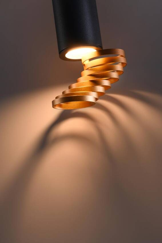 Lampa sufitowa złoty czarny Tuba Candellux 2277110 aranżacja