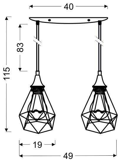 Lampa sufitowa wisząca czarna druciana Graf Candellux produkt