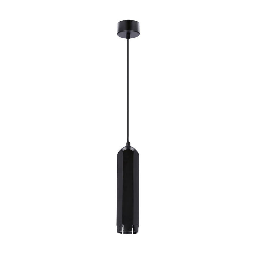 Lampa wisząca tuba czarna metalowa regulowana nad stół GU10 LED