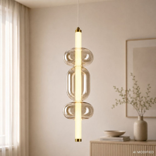 Lampa wisząca Kelly szklana złota LED 8W 2700K do salonu