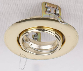 Oczko sufitowe okrągłe ruchome złote MR16