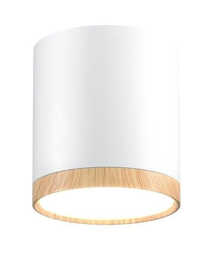 Lampa sufitowa oprawa biała/drewniana LED 5W 4000K Tuba 2273624