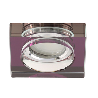 Oprawa stropowa kwadratowa szkło przezroczyste fioletowe GU10 do przedpokoju