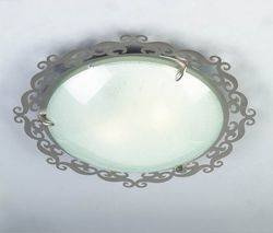 Plafon Casablanca okrągły do salonu i kuchni 38 cm srebrny 2xE27 Candellux