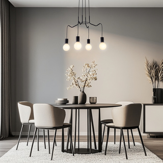 Lampa wisząca Basso czarna 4-płomienna do salonu i jadalni E27 Candellux