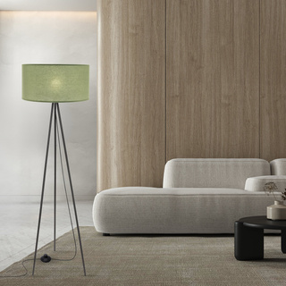 Lampa podłogowa SHANTI trójnóg z abażurem do salonu 1-punktowa