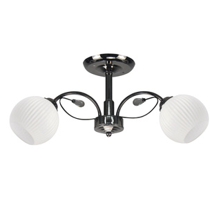 Lampa wisząca Neros podwójna metalowo-szklana z kloszem czarna E27