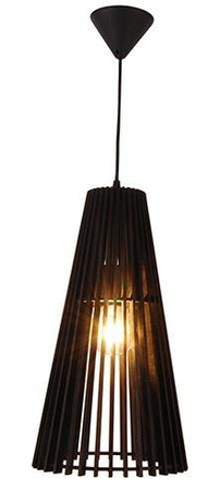 Lampa wisząca w stylu Japandi Osaka Ledea czarna drewniana ażurowa do salonu 1 płomienna E27
