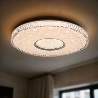 BUBBLES lampa sufitowa plafon 40cm 24W LED 4000K klosz biały+chromowy 14-34267