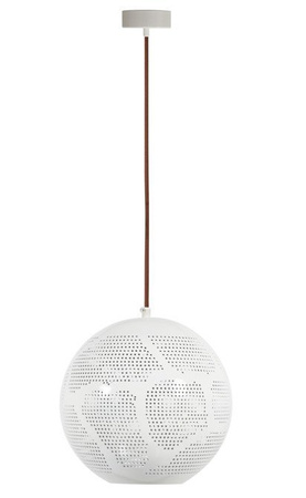 Lampa wisząca Bene kula ażurowa biała pojedyncza do jadalni E27