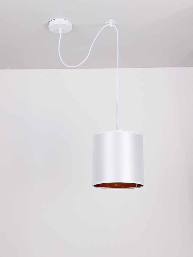 Lampa wisząca z abażurem Atlanta biała nowoczesna do salonu i jadalni