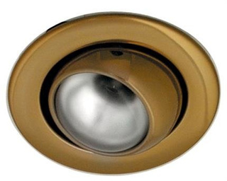 Oczko sufitowe okrągłe ruchome mosiężne oprawa halogenowa R63 do salonu
