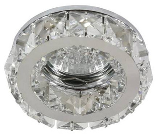 Oczko sufitowe okrągłe szklane transparentne chrom MR16 50W