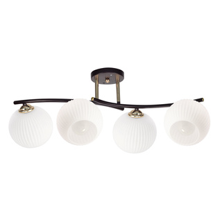 Lampa wisząca Calmo metalowo-szklana 4-punktowa z białymi kloszami