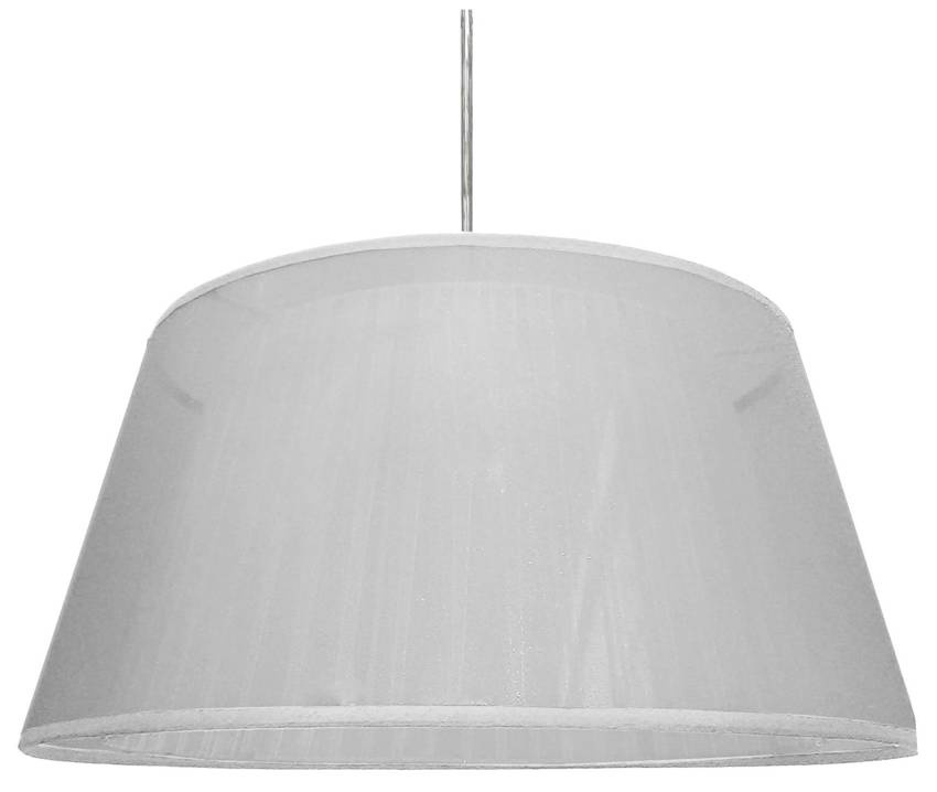 Lampa wisząca z abażurem Charlie biała nowoczesna pojedyncza do salonu