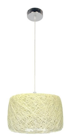 Lampa wisząca Panda abażurowa kremowa do salonu pojedyncza E27