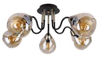 Lampa sufitowa Unica ze szklanymi kloszami 5-punktowa do salonu
