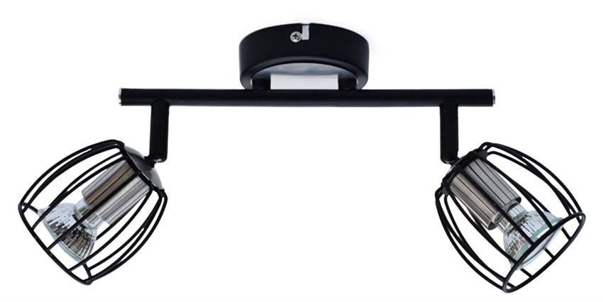 LAMPA ŚCIENNA CANDELLUX ZONK 92-54326 LISTWA LED GU10 CZARNY MATOWY+SATYNA NIKIEL