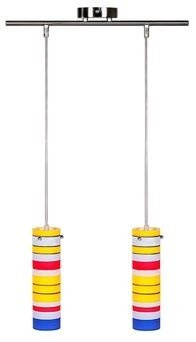 Lampa wisząca Fresco tuba podwójna metalowa szklana do salonu G9