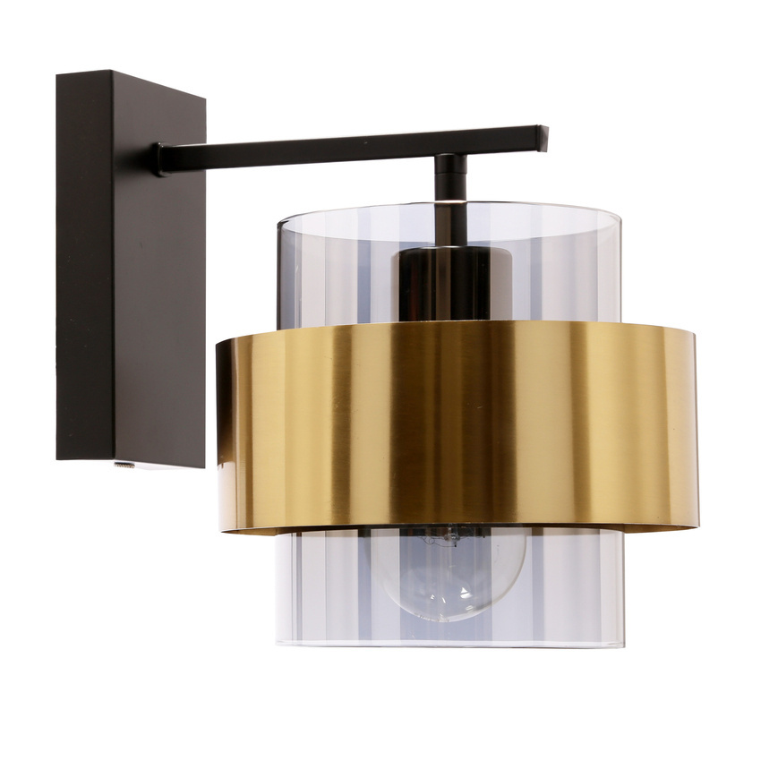 Candellux Lighting SPIEGA KINKIET CZARNYMOSIĘŻNY E27 KLOSZ BEZBARWNY