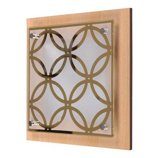 Plafon Planta kwadratowy 24x24 cm drewno szkło brązowy E27 60W