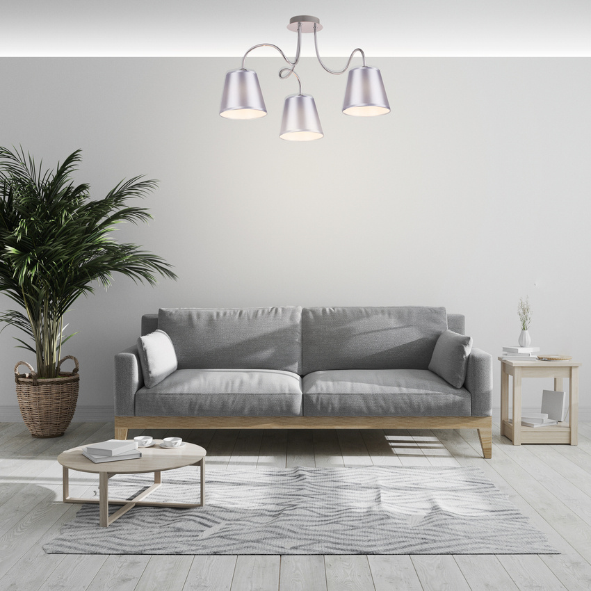 Lampa sufitowa Luk z abażurami 3-punktowa do salonu