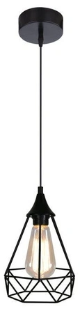 Lampa wisząca Graf czarna druciana metalowa pojedyncza do salonu E27
