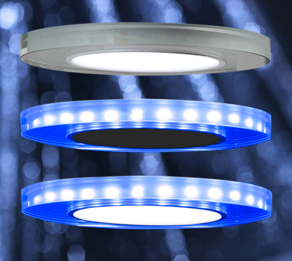 Efekt dekoracyjny oprawy Candellux - niebieski ring LED