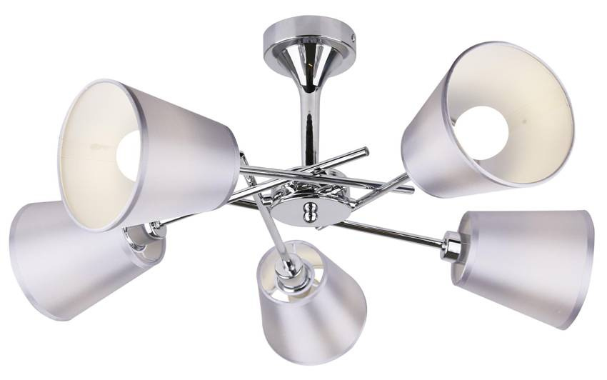 Lampa sufitowa Vox z abażurami regulowana 5-punktowa do salonu