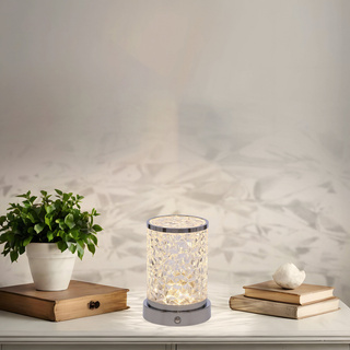 Lampka nocna Brillo srebrna LED dotykowa z usb z regulacją barwy światła