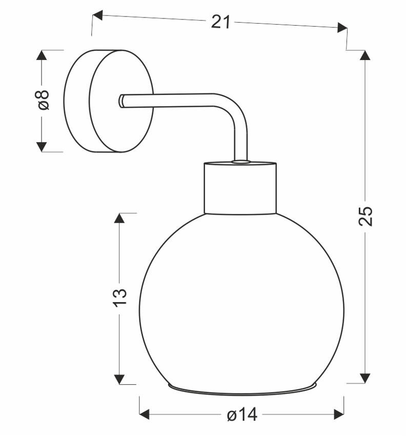Lady Lampa Kinkiet Czarny 1X40W E27 Klosz Złoty - Candellux