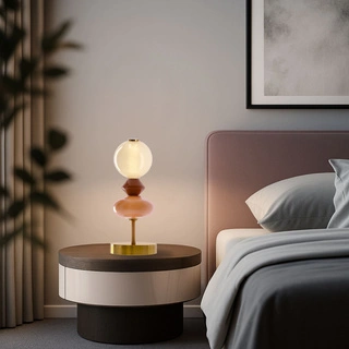 Lampka nocna Flores z ceramicznymi kloszami kolorowa 10W LED 3000K do sypialni