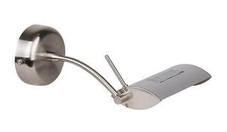 Kinkiet Office satynowy regulowany srebrny do sypialni na wysięgniku