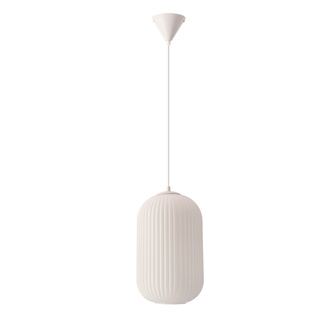 Lampa wisząca Cresto szklana pojedyncza z kloszem biała do salonu