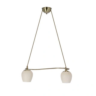 Lampa wisząca Serano do jadalni podwójna szklane klosze kremowe E27