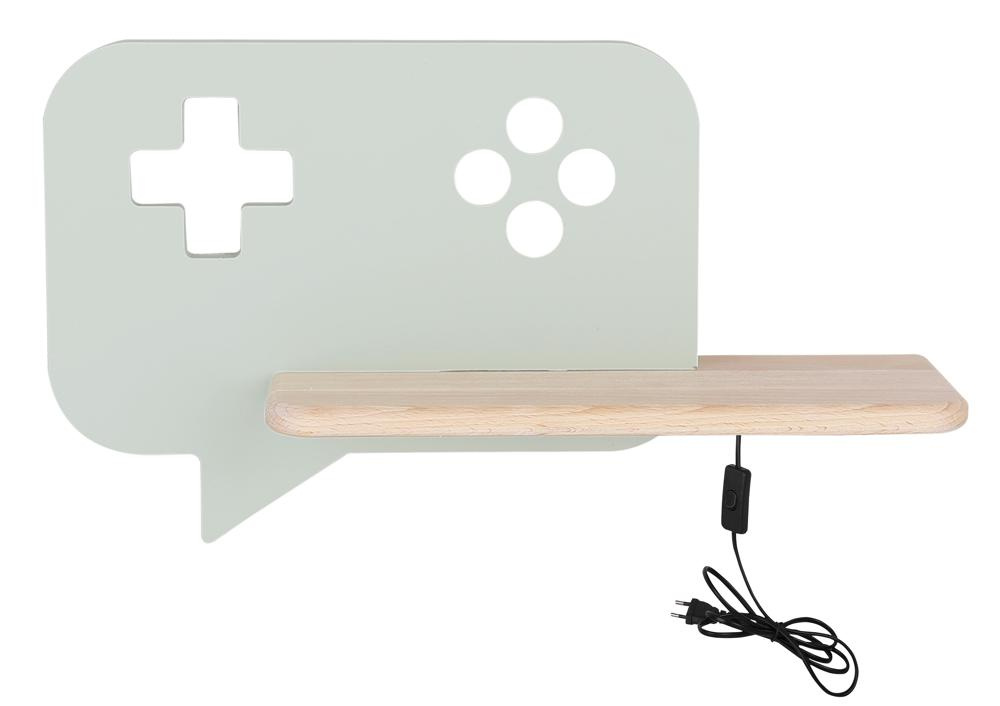 Kinkiet Console do pokoju dziecięcego z półką LED zintegrowany miętowy