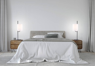 Lampka nocna Tokyo Ledea czarno-biała z abażurem E27
