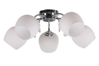 Lampa sufitowa Zachera ze szklanymi kloszami 5-punktowa do salonu