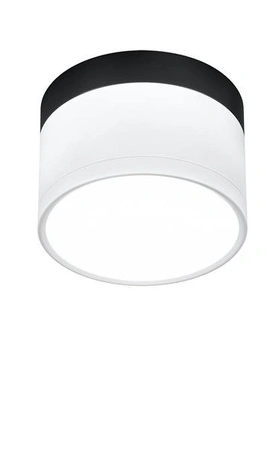 Lampa sufitowa tuba czarno-biała LED 9W 4000K okrągła natynkowa