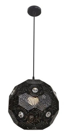 Lampa wisząca Euphoria czarna metalowa kula do salonu 1xE27 nowoczesna