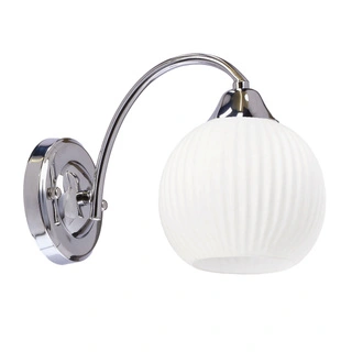 Kinkiet Velore szklany kula biały chrom do salonu E27 lampa ścienna