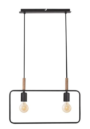 Lampa wisząca Frame czarna podwójna nad stół do salonu regulowana wysokość E27