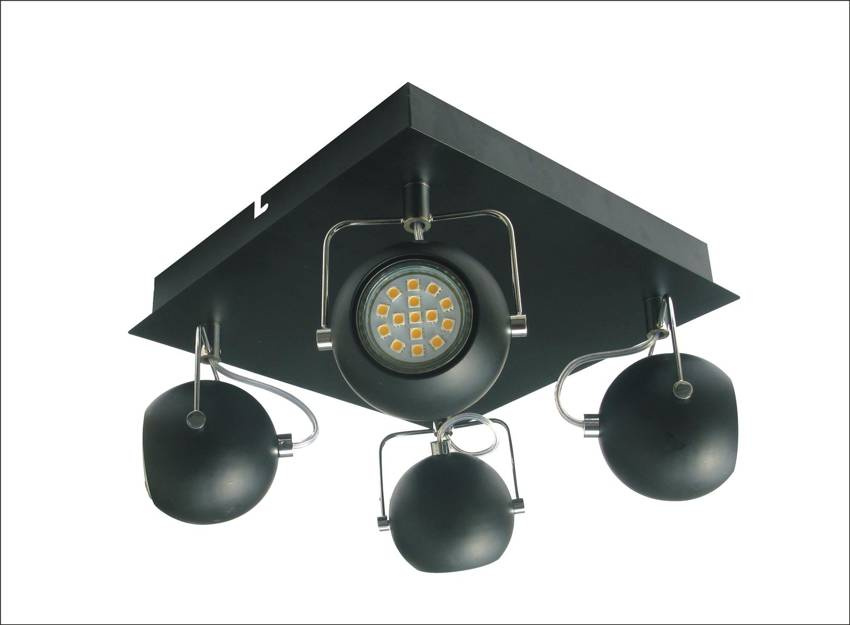 Lampa sufitowa Tony kwadratowa regulowana 4-punktowa do salonu LED