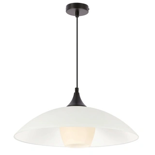 DUETTO lampa wisząca czarny 1x40W E27 klosz biały+beżowy