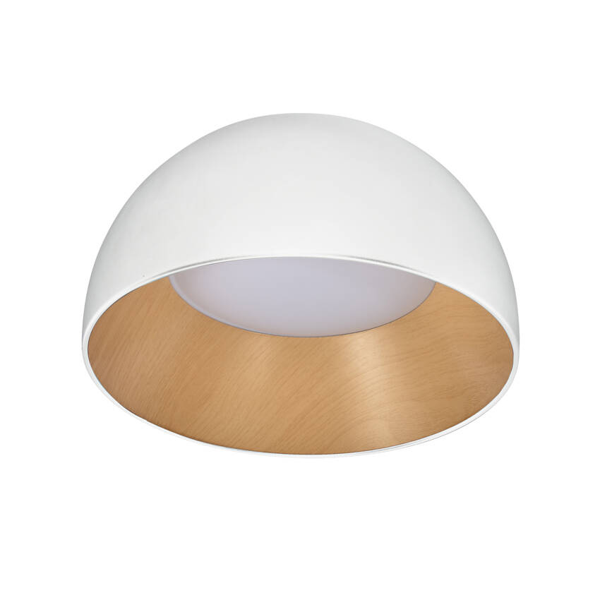 Plafon LED Liguria okrągły 35 cm 4000K biało‐drewniany